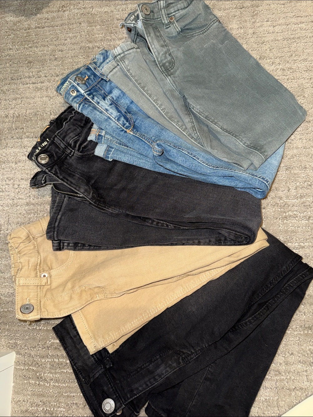 Zara Boys Skinny Jeans BUNDLE- SIZE 5-6yrs Black, Beige, Light Blue, Gray